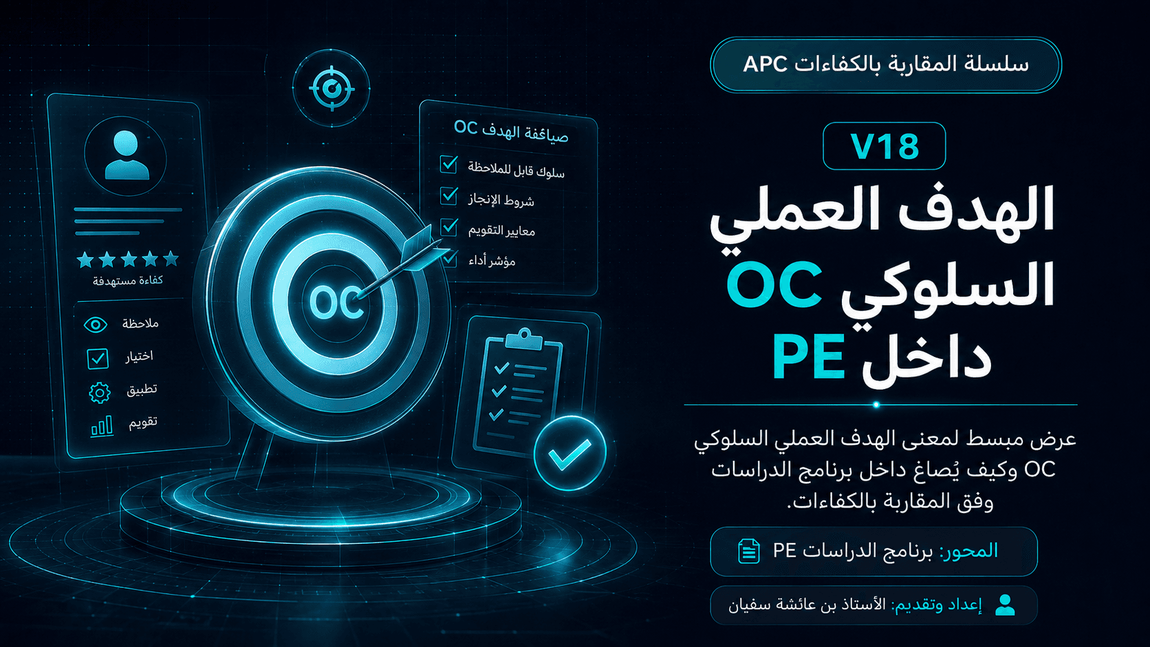 الهدف العملي السلوكي OC داخل برنامج الدراسات PE