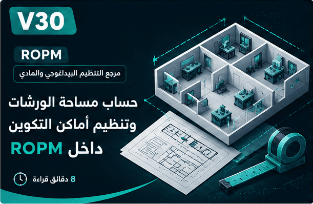 حساب مساحة الورشات وتنظيم أماكن التكوين داخل ROPM
